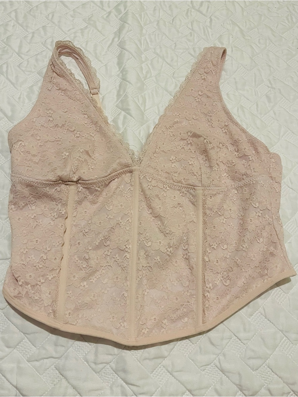 Garage Blush Lace Longline Bralette